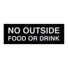Basic T r-/Wandschild No Outside Food or Drink Schwarz/Silber Klein