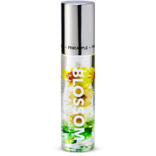 Blossom Lip Gloss Roll-On, Clear High Shine Moisturizing Lip Oil, Non-Sticky, Infused with Real Flowers, USA, 0.2oz, Pineapple