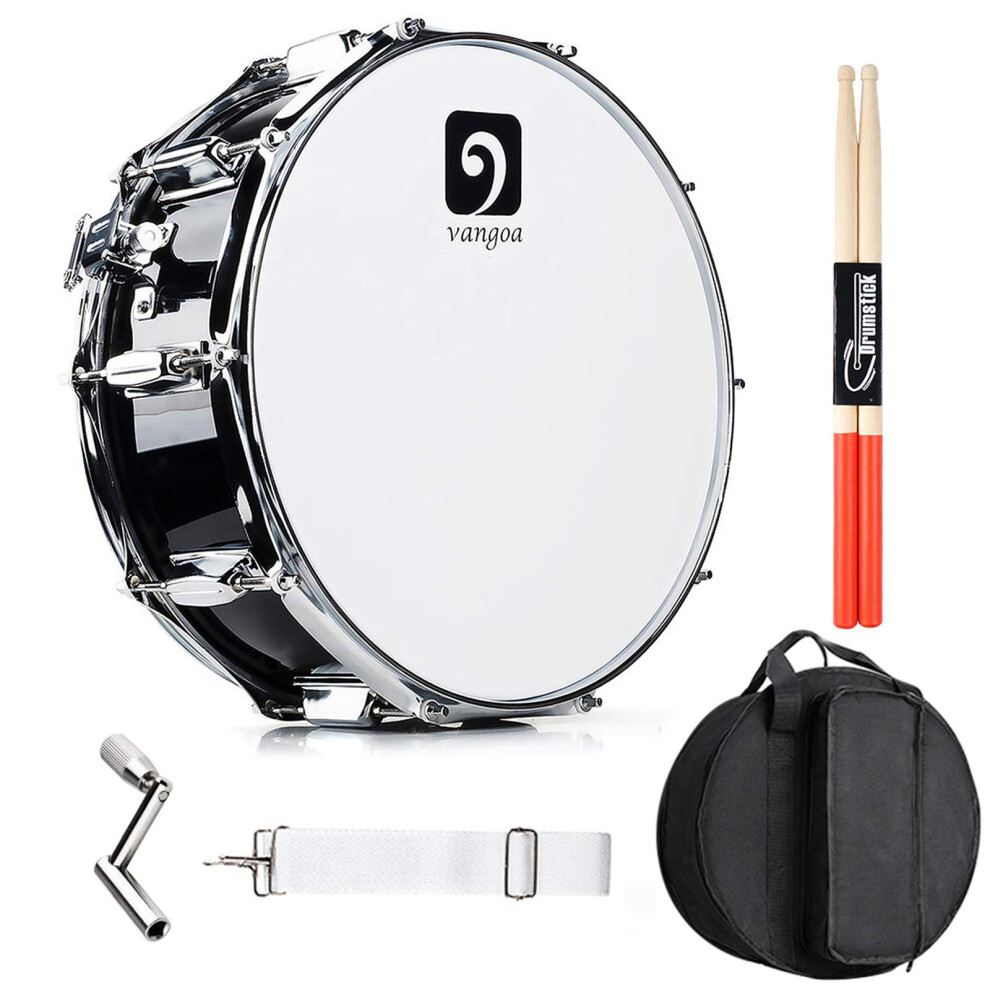 Vangoa Snare Drum Kit Marching Snare Drum 14"" x 5.5"" with 10mm Pad
