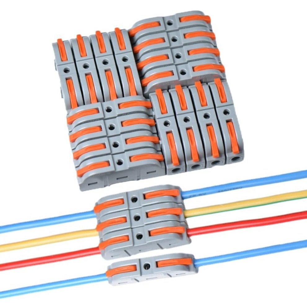 (20pcs) 20/50pcs Lever Wire Connectors 1 To 1 Inline Electrical Connector Compact Diy Splicing Connectors Butt Terminals For Quick Connect 28-12 Awg