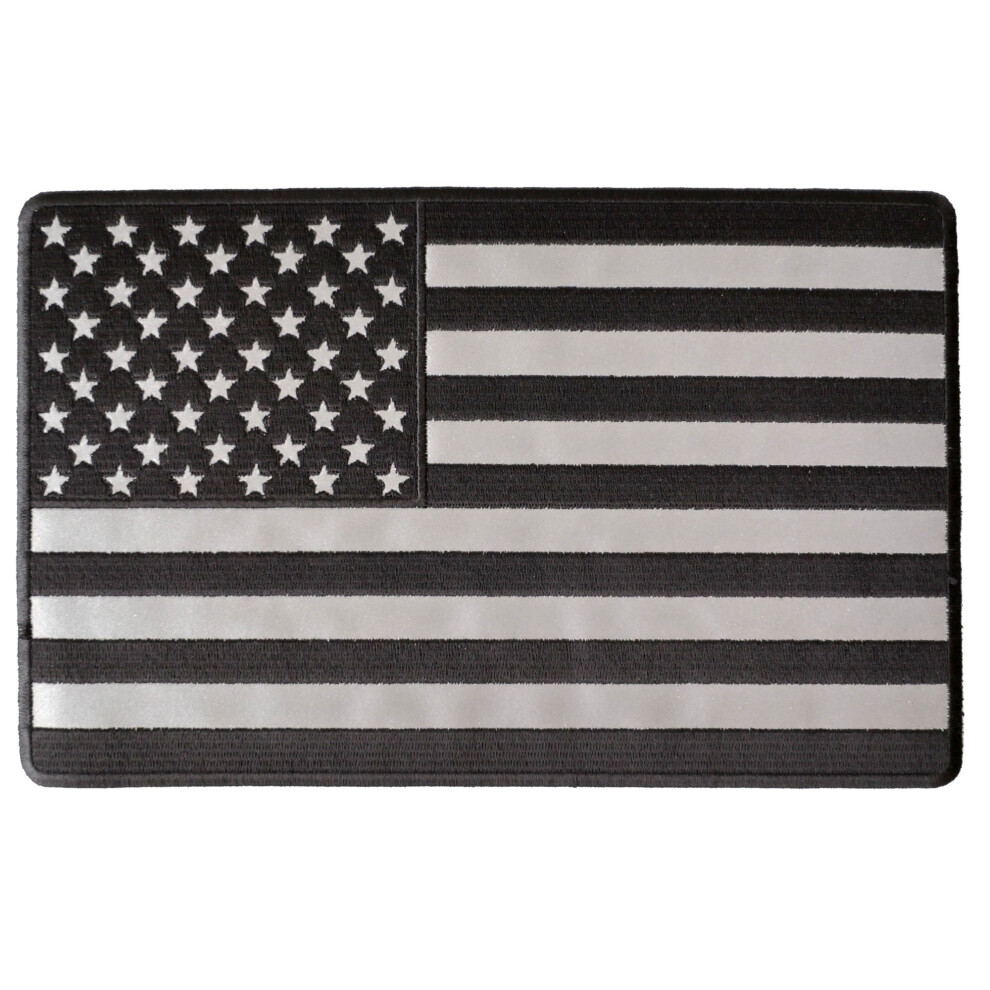 Gro Er Reflektierender Aufn Her Mit Amerikanischer Flagge F R Die R Ckseite Von Lederjacken Und V-Ausschnitt-image