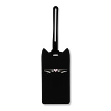 Kate Spade New York Σιλικόνης Ετικέτα Αποσκευών με Ανθεκτικό Ιμάντα, Μαύρη Γάτα