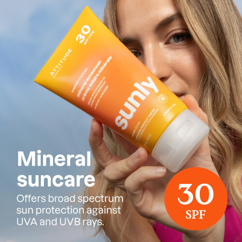 ATTITUDE Αντηλιακό με Οξείδιο Ψευδαργύρου, SPF 30, EWG Verified, Ευρεία Προστασία UVA/UVB 1