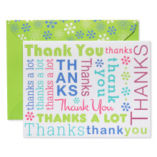 American Greetings Bedankkaarten met enveloppen, veelkleurig schrift (50 stuks)