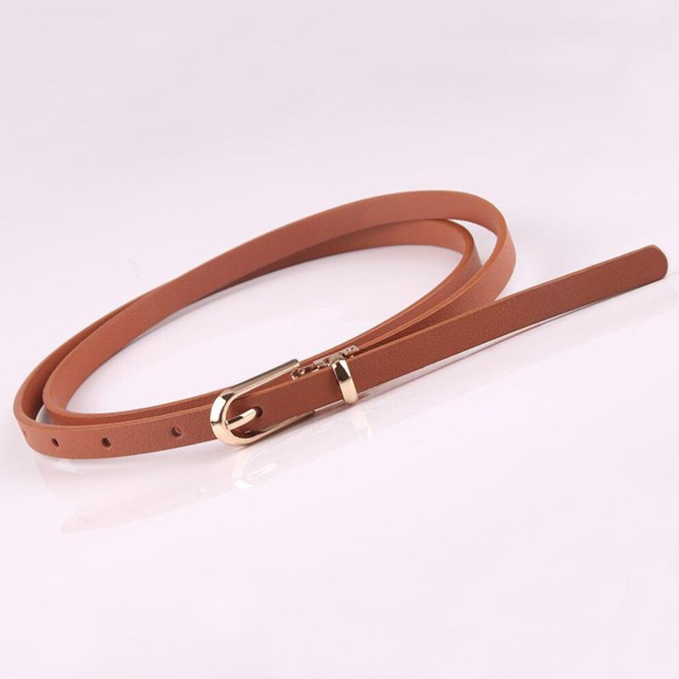 (camel) Dress Sweater Thin Belt Personality Metal Buckle Waist Strap Fashion Women Decoration Accessory Exquisite PU Leather Waistband