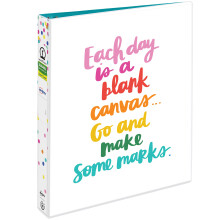 Avery + Amy Tangerine Designer Collection Binder 1"""" Ronde ringen 175-vel capaciteit Blanco canvas (28323)