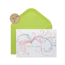 Papyrus Thank You Cards with Envelopes Swirl Glitter (14-Count)