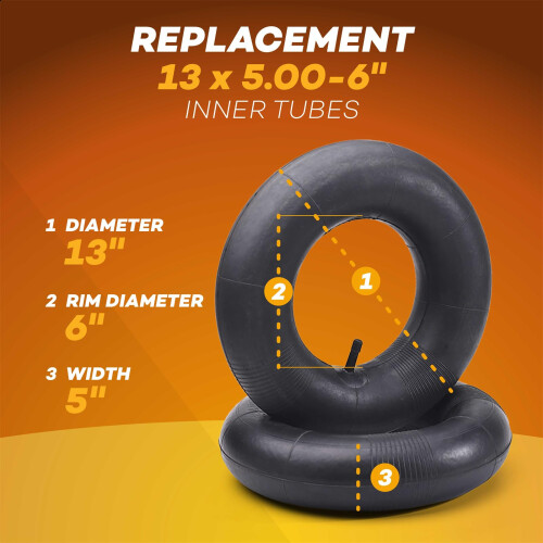 (2-Pack) AR-PRO Exact Replacement Inner Tubes with TR13 Straight Valve 1