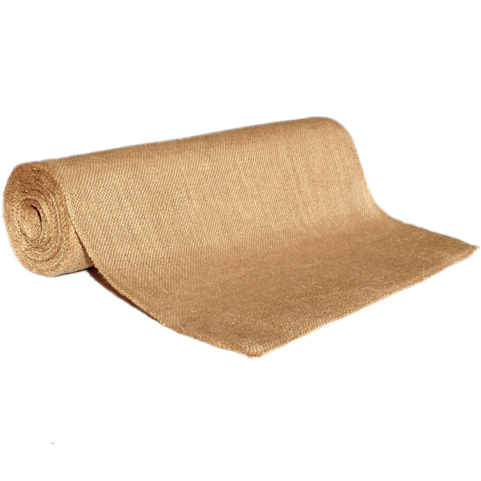Rouleau de chemin de table en toile de jute Richcraft Wide 18 sans bords effiloch   s - (taille r   elle