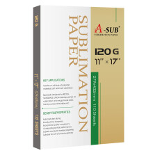 A-SUB sublimationspapir varmeoverf?rsel 110 ark 11x17 tommer Tabloid st?rrelse kompatibel med inkjet printer 120gsm