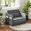 Homcom HOMCOM Pull Out Sofa Bed, Fabric 2 Seater Sofa Couch with Pillows, Grey 1