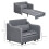 Homcom HOMCOM Pull Out Sofa Bed, Fabric 2 Seater Sofa Couch with Pillows, Grey 8