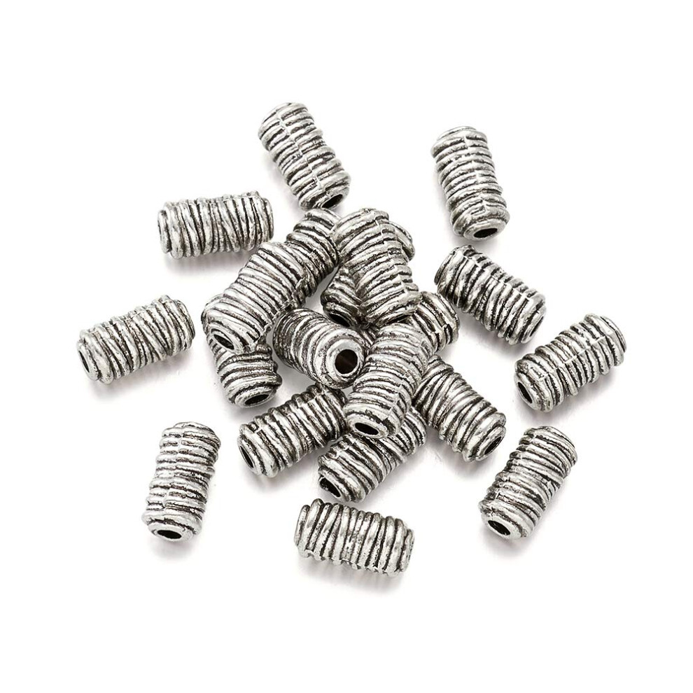 Craftdady Abstandsperlen, S Ulenf Rmig, 11 X 6 Mm, Tibetische Meta, Antik-Silber, 20 St Ck-image