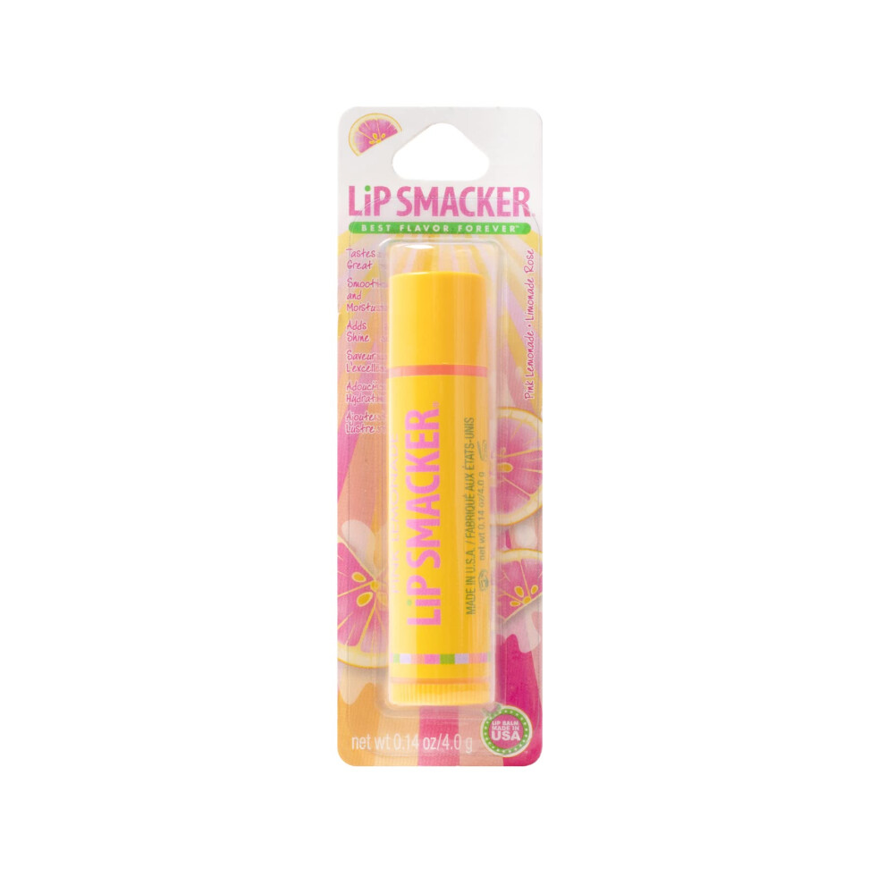 Lip Smacker Flavored Lip Balm  Pink Lemonade Flavor  clear  For Kids  Men  Women  Dry Kids