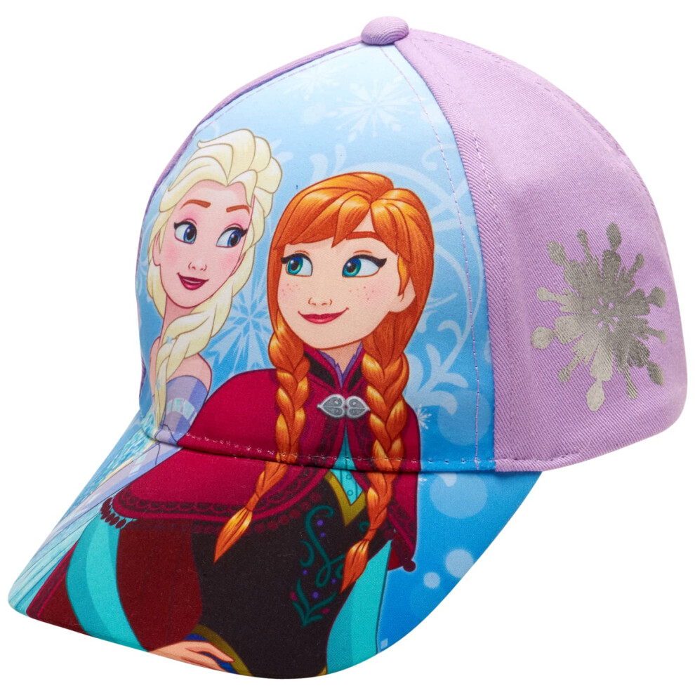 Disney Girls' Frozen Baseball Cap - Princess Elsa and Anna Curved Brim