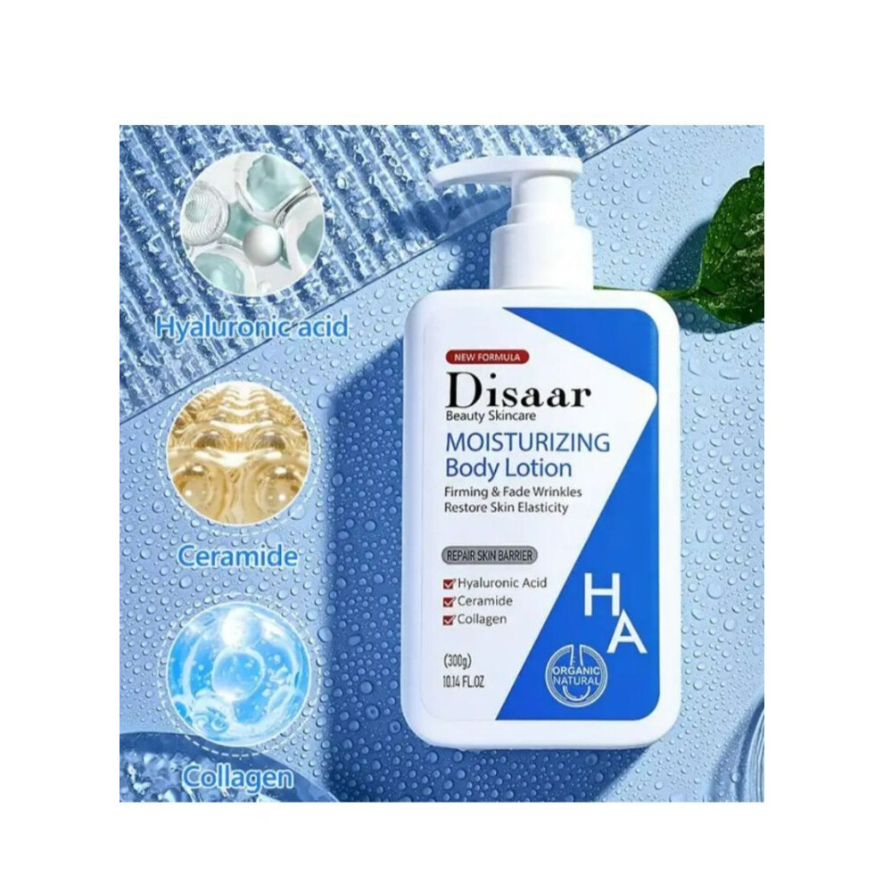 Disaar Deep Moisturizing Firming Repair Body Lotion with Hyaluronic Acid & Collagen, Hydrates and Restores Skin- 300g