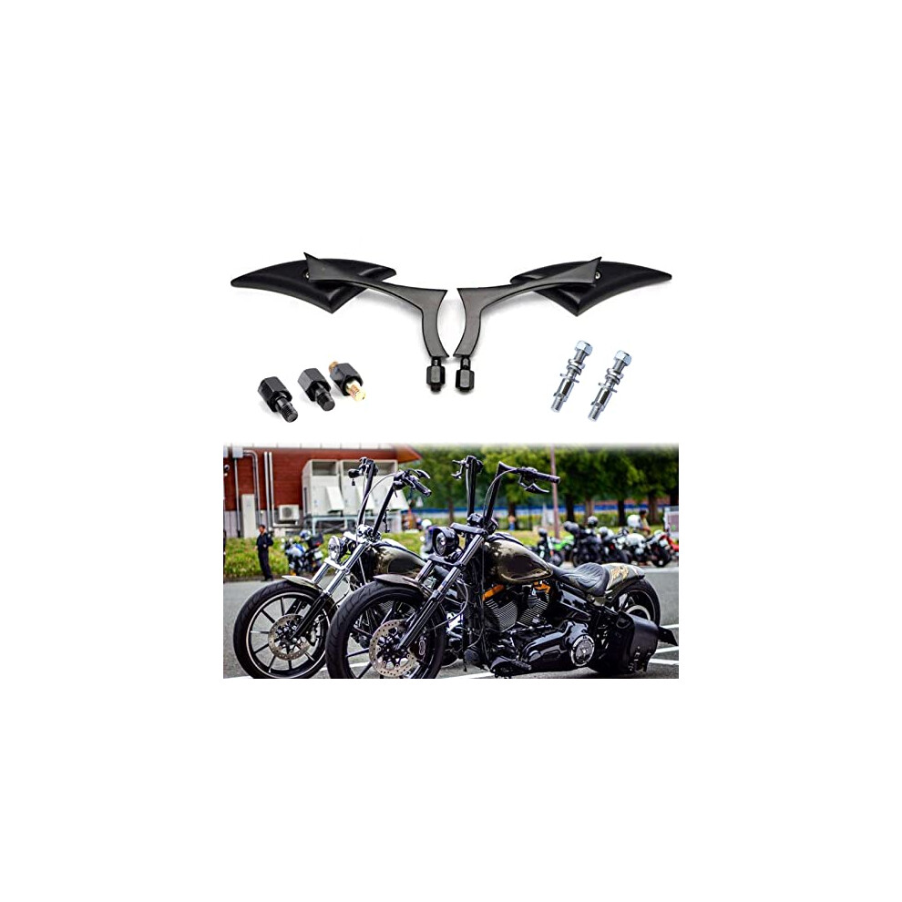Universal Motorcycle Rearview Side Mirrors Compatible With Honda Black 603004937145