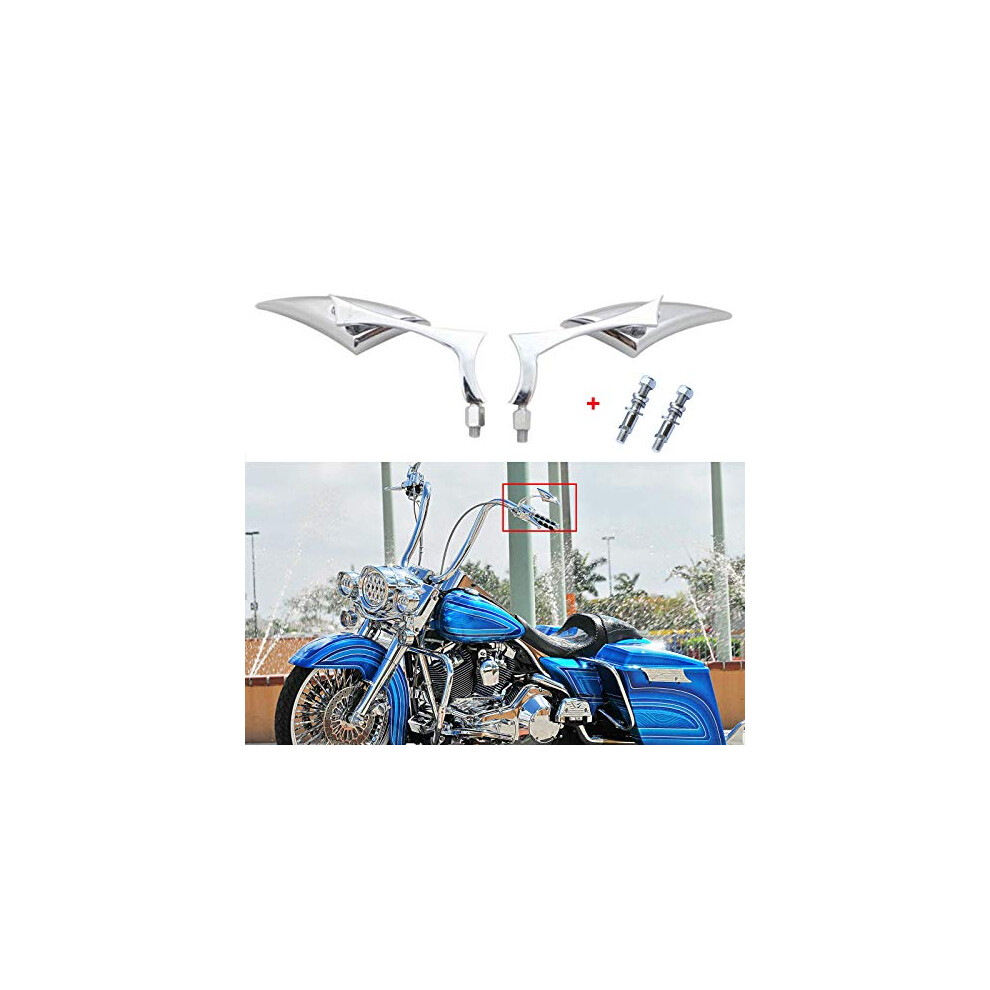 Chrome Motorcycle Blade Rear View Mirrors For Harley Cruiser Bobber Ch 603004937152