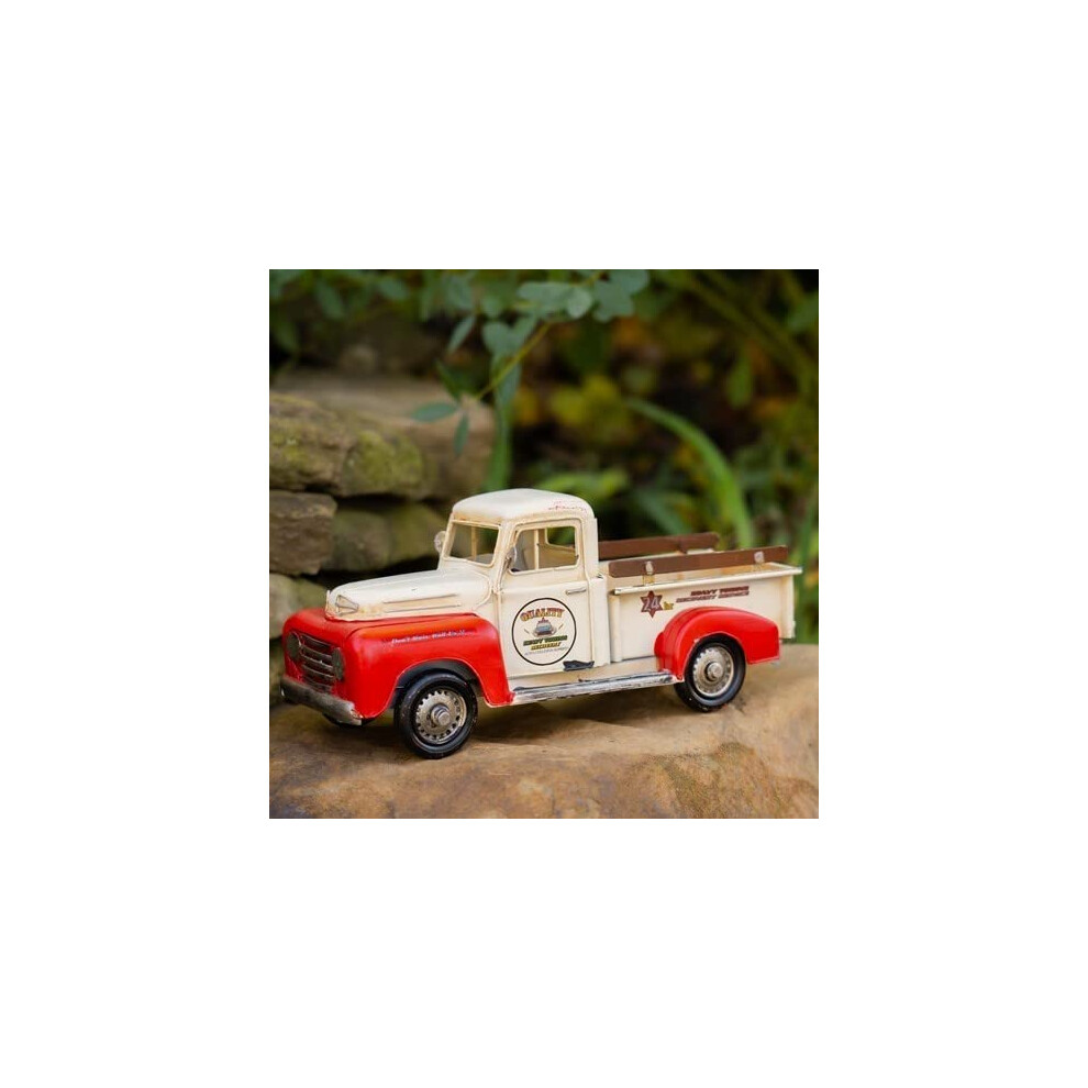 Zaer Ltd. 13"" Lange Metallachsen Im Vintage-Stil (Wei /Rot)-image