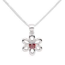 elskede ?jeblikke piger sterling s?lv Daisy simuleret januar Birthstone halsk?de til b?rn