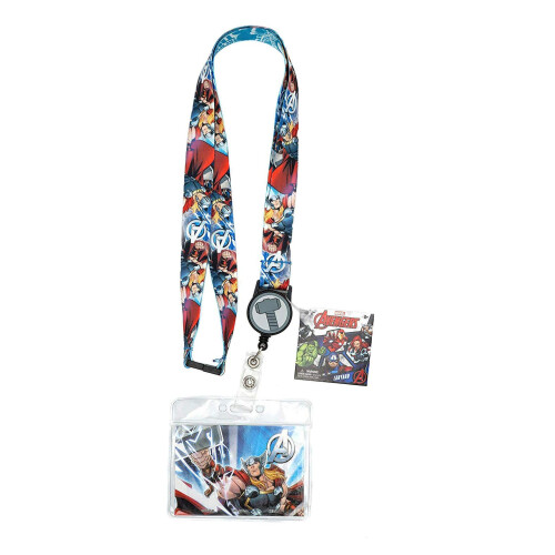 Marvel 68847 Lanière Thor avec porte-carte zip, multicolore