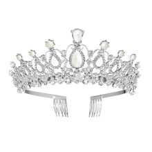 Sppry Dames Tiara met Kam - Parel Kristallen Kroon voor Bruid, Prinses, Meisjes op Huwelijk, Verjaardag