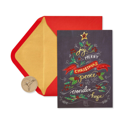 Papyrus Christmas Cards Boxed  Chalkboard Holiday Tree (14-Count)