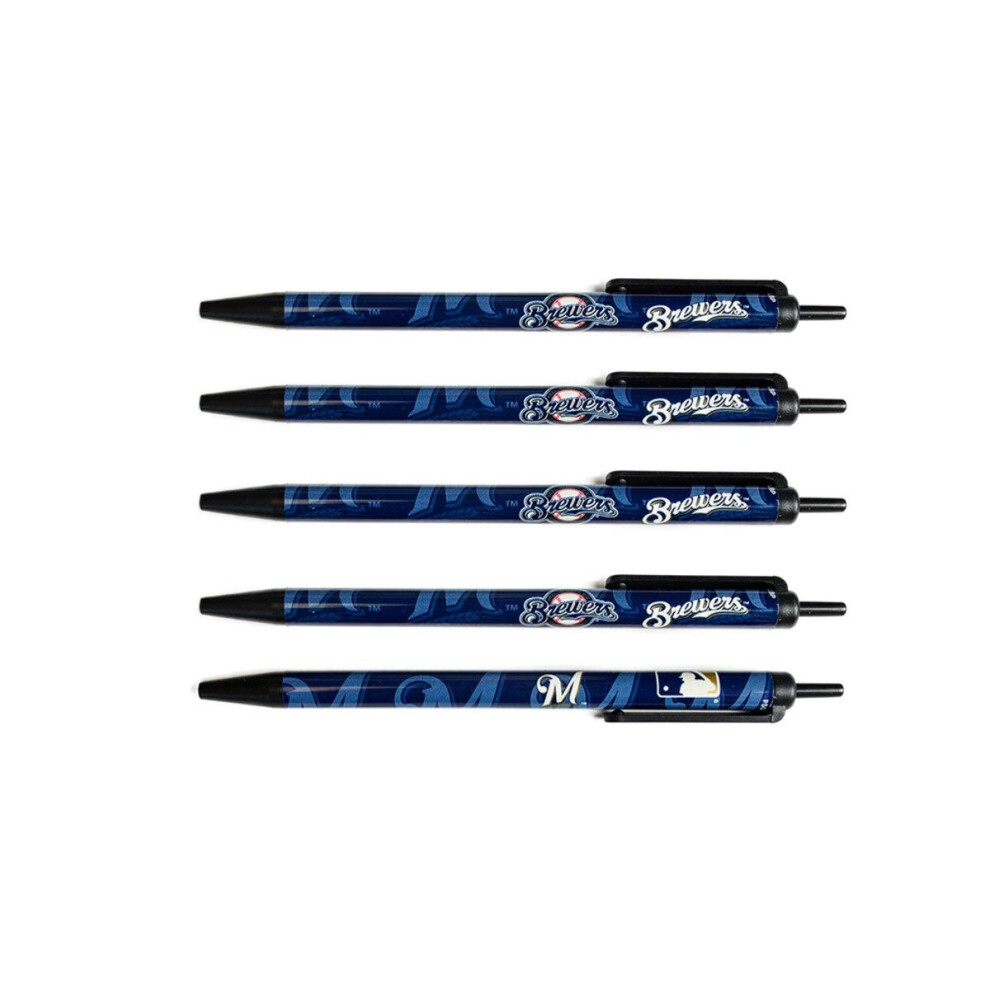 Lot De 5 Stylos Clic Pro Specialties Group Milwaukee Brewers-image