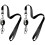 2 Lanyards + 2 Retráteis para Crachás com Clip e Anel para ID (Preto) 1
