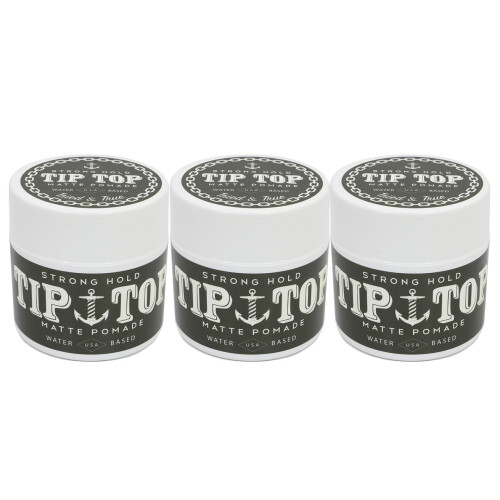 Tip Top Matte Αδιάβροχο Pomade Ισχυρής Σταθερότητας 4.25oz Πακέτο 3