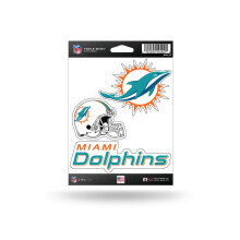 Rico Industries NFL Miami Dolphins Gestanzter Triple Spirit-Aufkleberbogen, Einheitsgre, Primr, 3-teilig