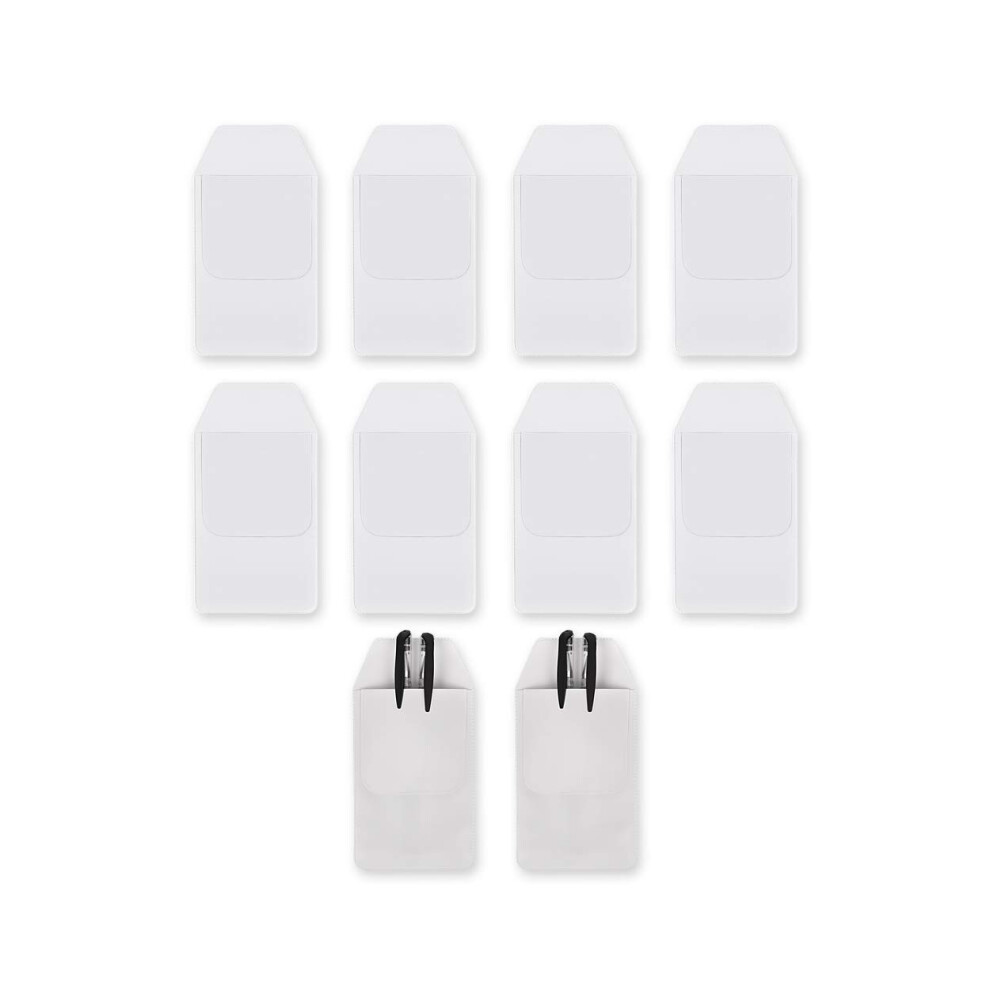 DS. DISTINCTIVE STYLE Shirt Pocket Protector 10 Pieces PVC Pocket Protectors for School Hospital Office Supplies (White)-image-OPC-PFNF2CB-NEW
