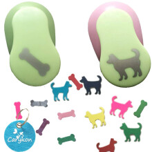 Carykon Dog & Bone 1"""" Clever Lever Craft Punch Paper Cut Shape Pakke med 2