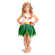 Heldigvis JDS Boys Girls Hawaiian Flowers Leaf Grass nederdele Garland Costume Set Beach Party Favors (5pcs)