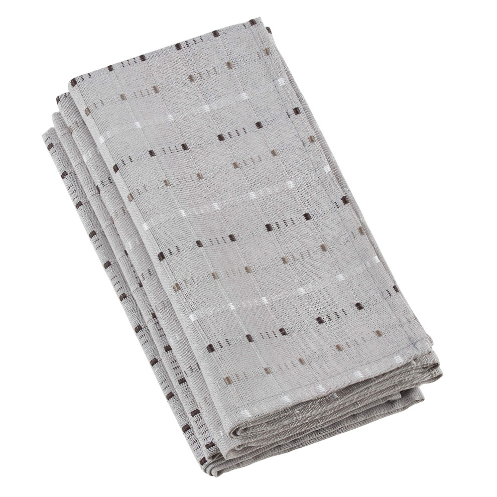Serviettes de table en coton m   lang    cousues SARO LIFESTYLE 2136GY20S Cousu Collection Lot de 4 20 Gris
