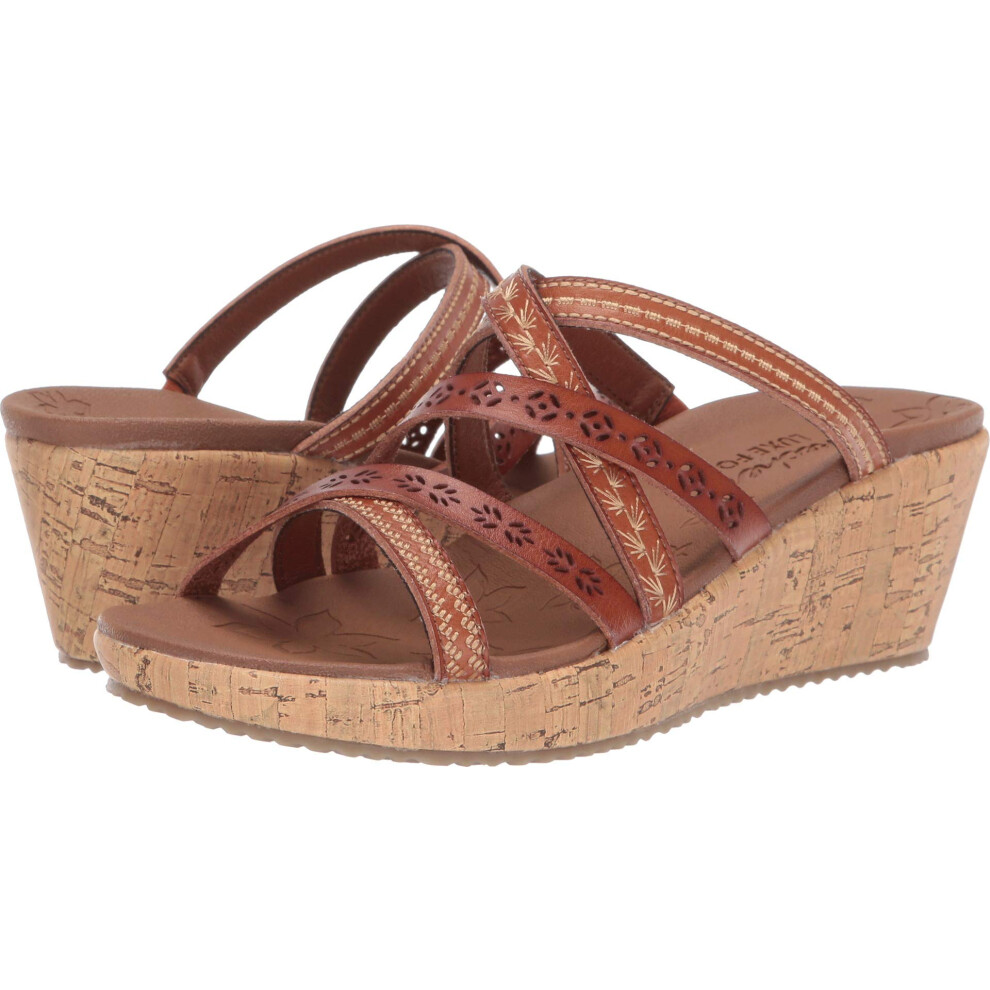 Skechers Women's Beverlee-Tiger Posse Wedge Sandal Luggage 10