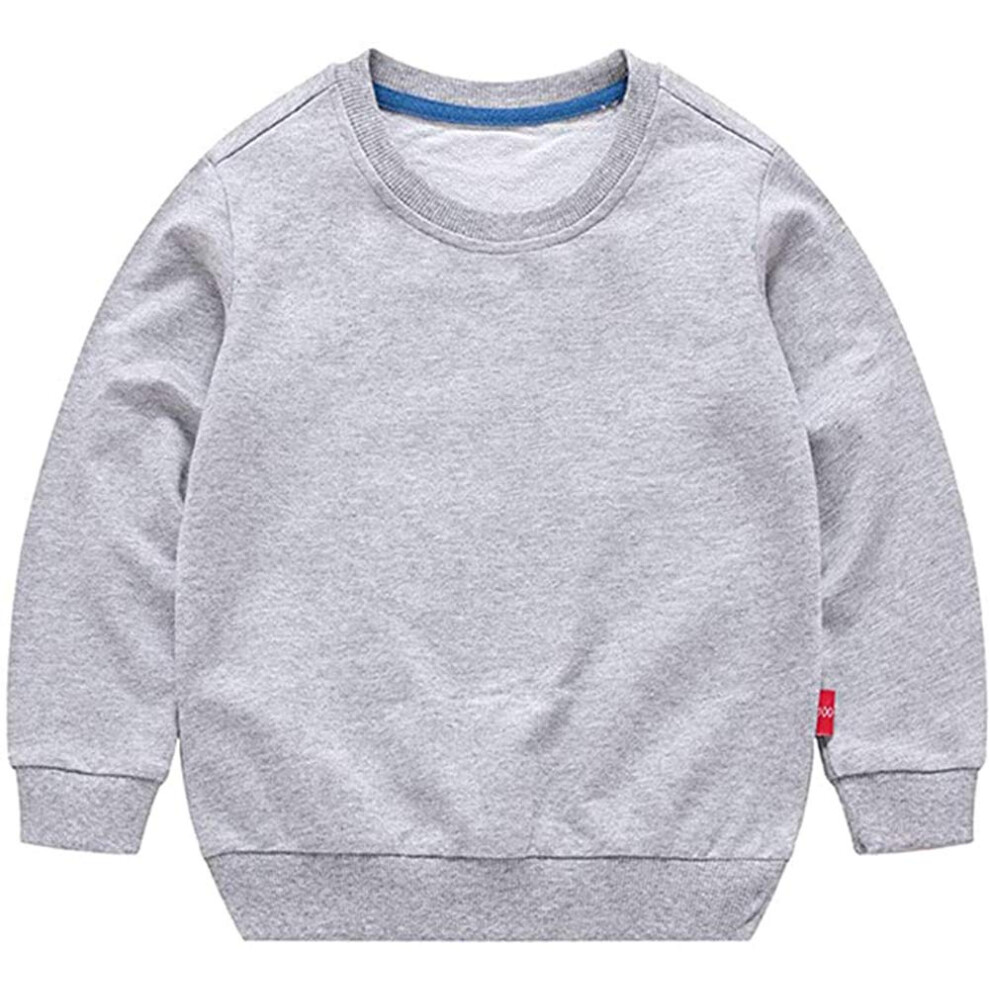 Haxico Unisex Detsk Jednolit Bavlna Tenk Pulovr Mikina Tricko Batole Kojeneck Tricka S Dlouhm Rukvem Topy Halenka Ed-image