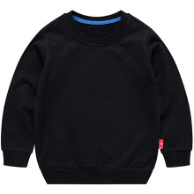 Unisex barn solid bomull tunn pullover trja t-shirt smbarn baby crewneck lngrmad tshirts topps blus haxico svart
