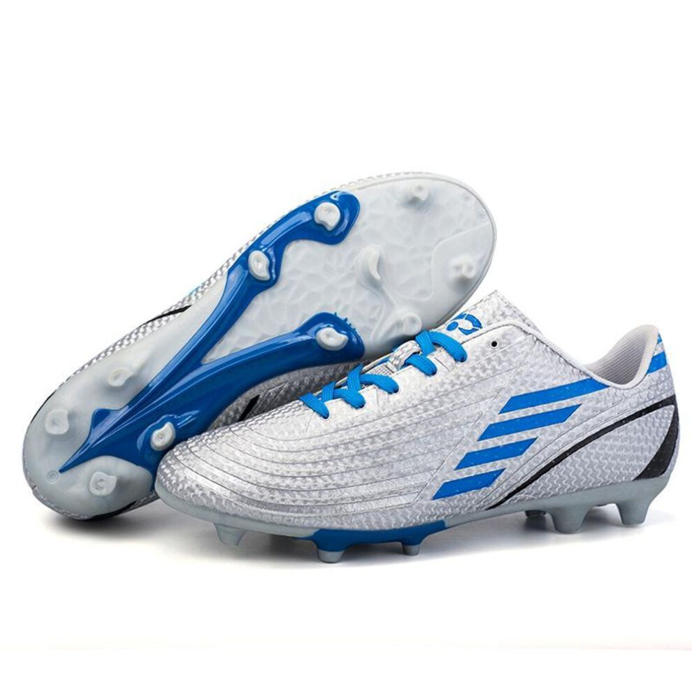 (silver, 32) Medium/large Children&apos;s Adult Long Spike Juvenile Artificial Grass Football Shoes Men&apos;s Sports Shoes Women&apos;s Sports Football Boots