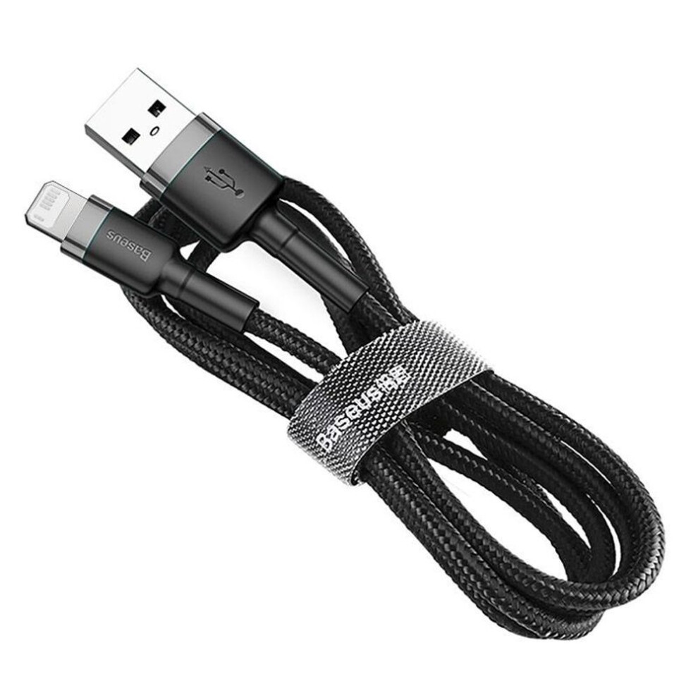 (Gray) Baseus cafule Fast Charging Cable USB to iP 2.4A 480Mbps for iPhone