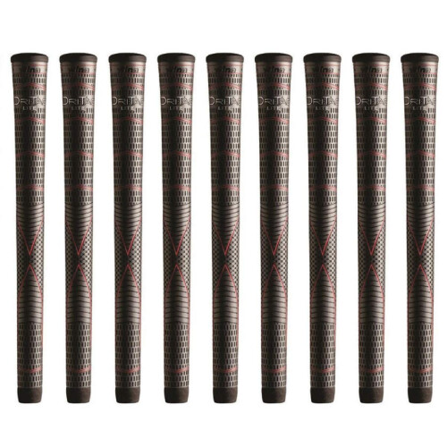 Winn Dritac Lite Midsize (+1/16") Mörkgrå - 9 Delars Golfgrepp Paket