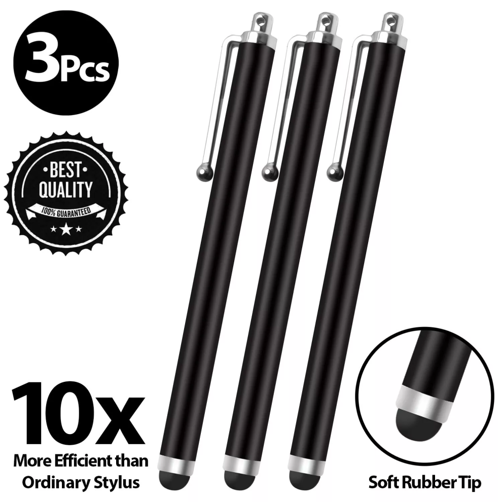 STYLUS PEN SCREEN TOUCH RUBBER TIP CAPACITIVE FOR IPHONE TABLET IPAD 3 PACK
