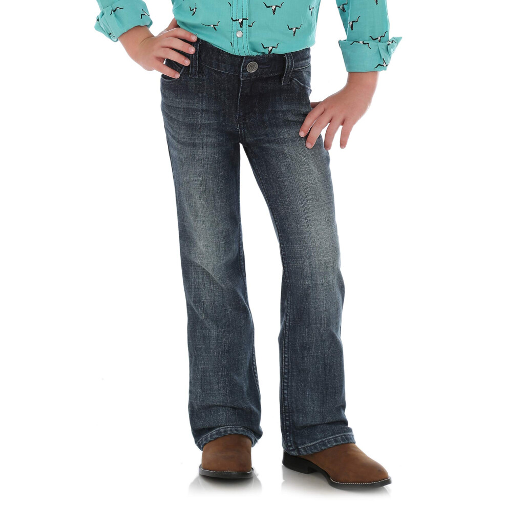 Wrangler Meisjes' Big Stretch Boot Cut Jean Mid Blue 10-image