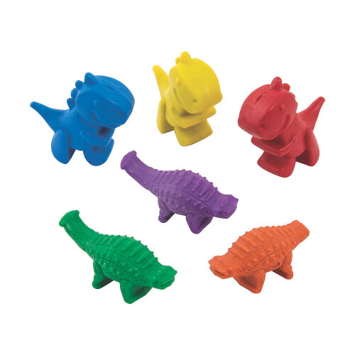 Fun Express Shaped Dinosaur Crayons - 24 Pieces - Educational And Lear