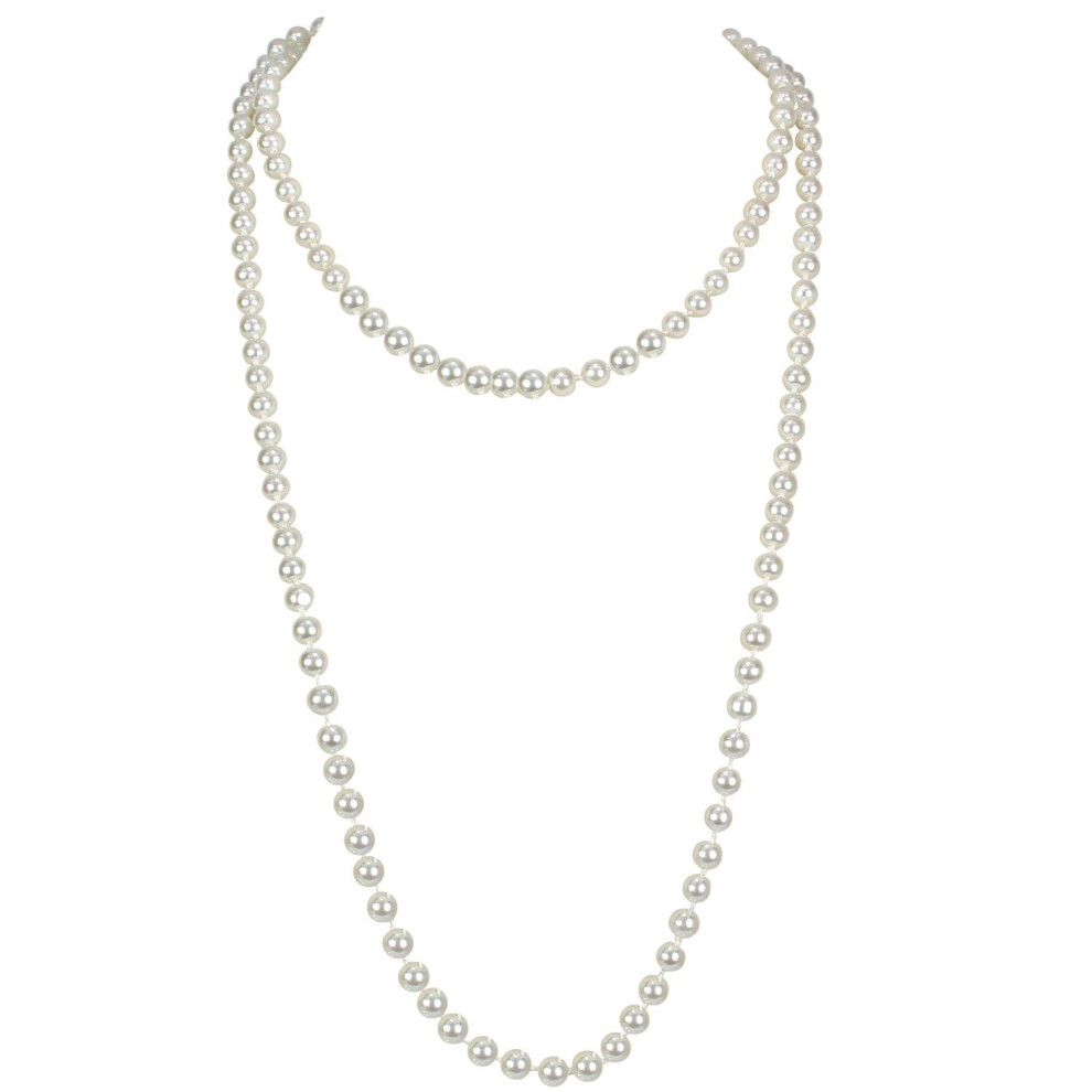 Flapper Pearls 1920S Faux Pearls Pendants Long Fake Pearls Necklace 58""(1Piece) For Women Jewelry