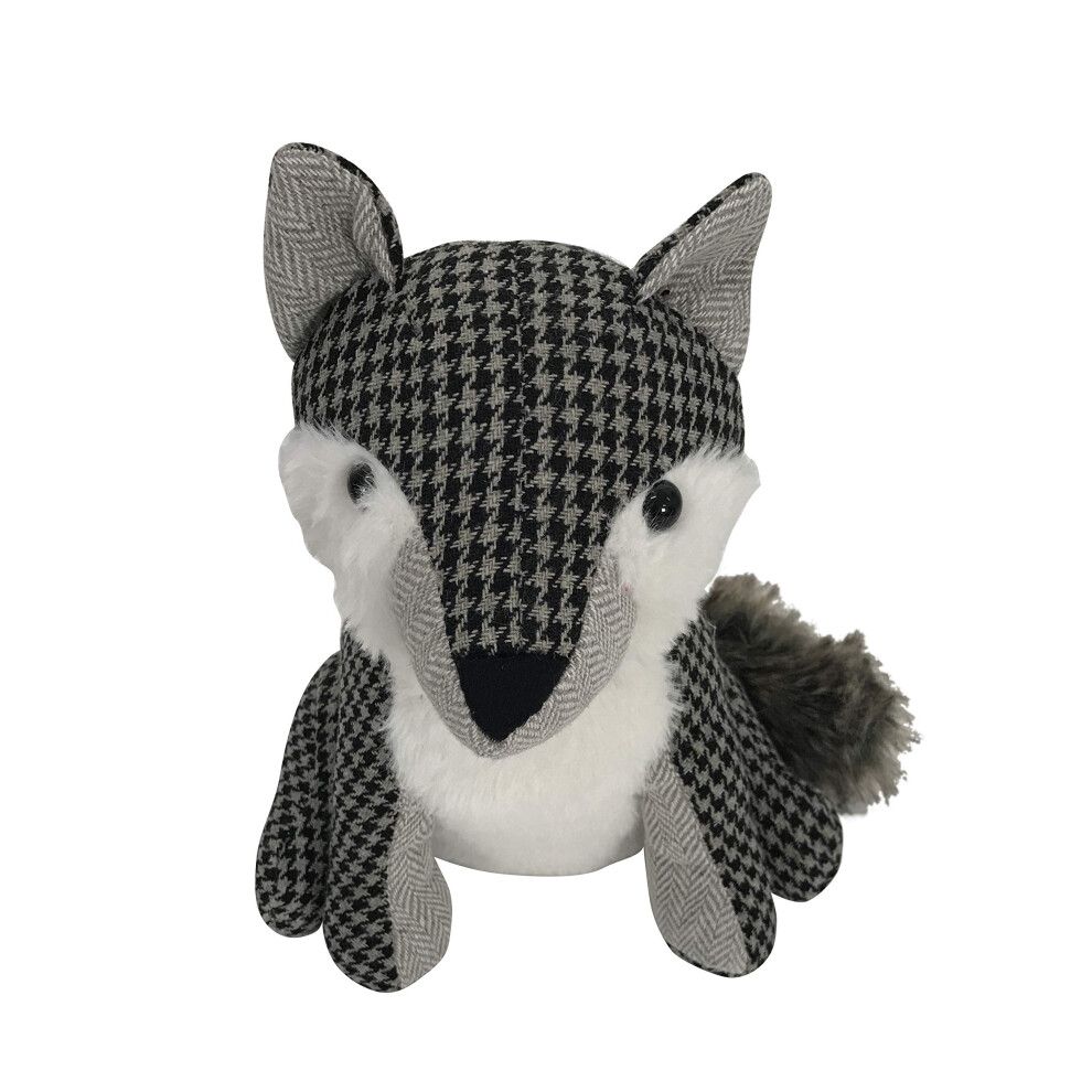Cale-porte mignon Elements pour la maison et le bureau     Cale-porte en tissu lest    fantaisie motif renard gris 23 cm