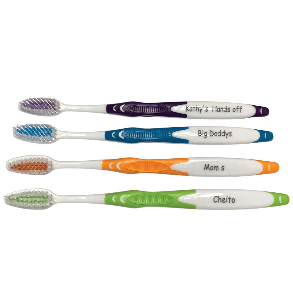Personalized Gift  Personalized Toothbrushes  4 Pack Manual Toothbrush Adults  Engraved-image-OPC-PFNJ2TX-NEW