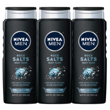 Nivea Men Deep Clean Rock Salts Body Wash  Exfoliating Rock Salt Body Wash  3 Pack of 16.9 Fl Oz Bottles
