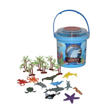 Wild Republic Aquatic Animals Bucket Leget?j Figurer Kids Gaver Ocean tema Party Leveringer Havv?sener 18 piece