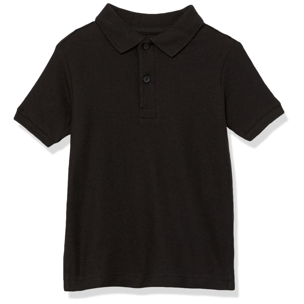 Nautica Boys' Little School Uniform Short Sleeve Pique Polo Black 4